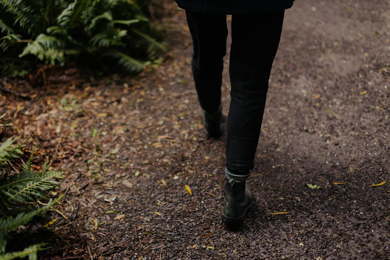 Person Walking Along Trail