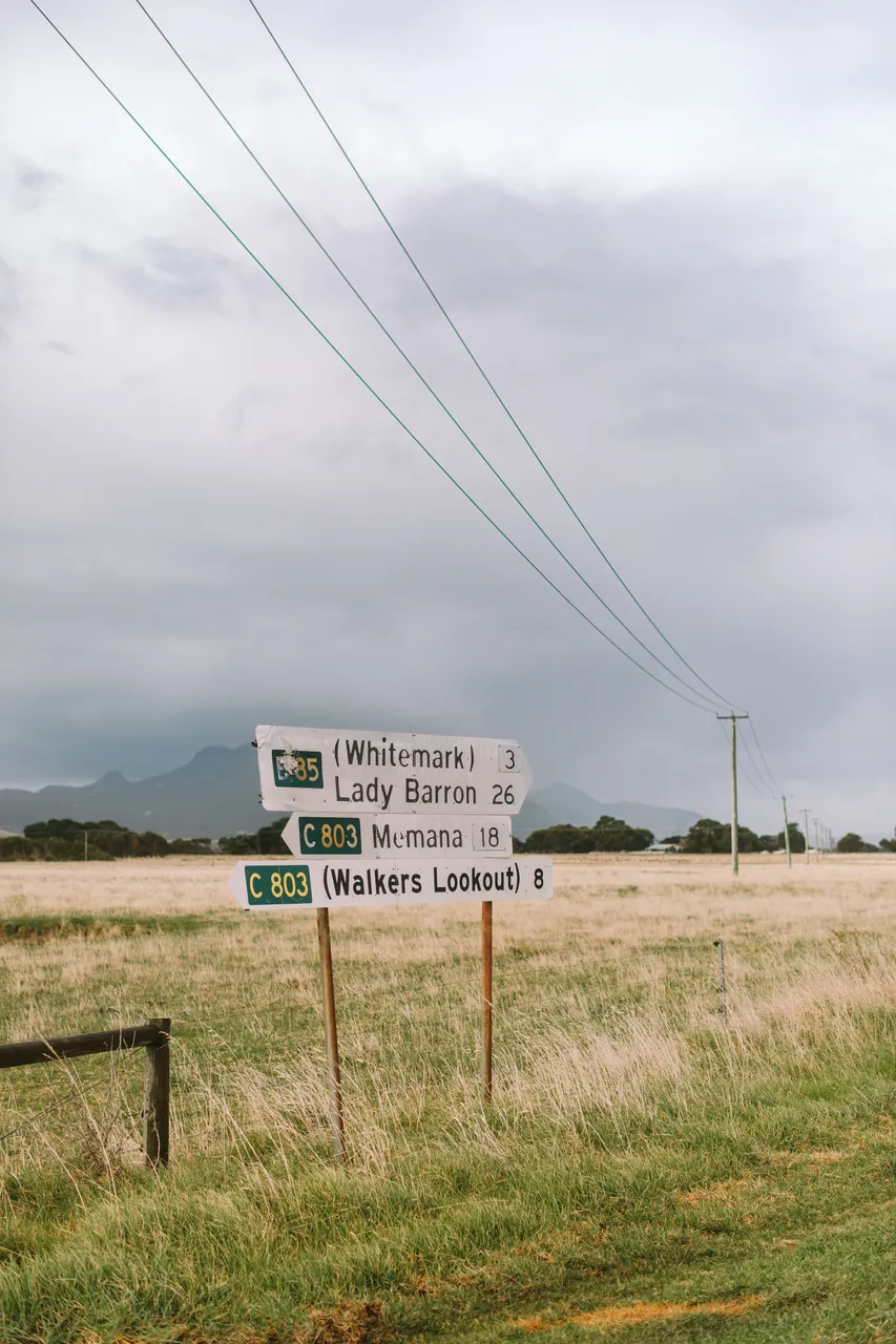 Flinders Island Road Sign