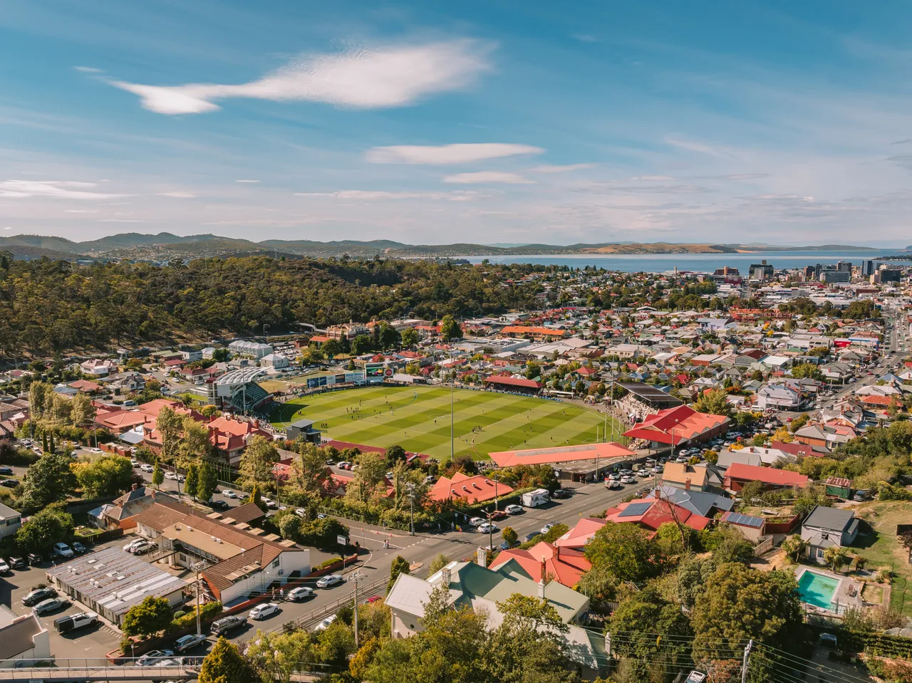 Aerial View of North Hobart Oval