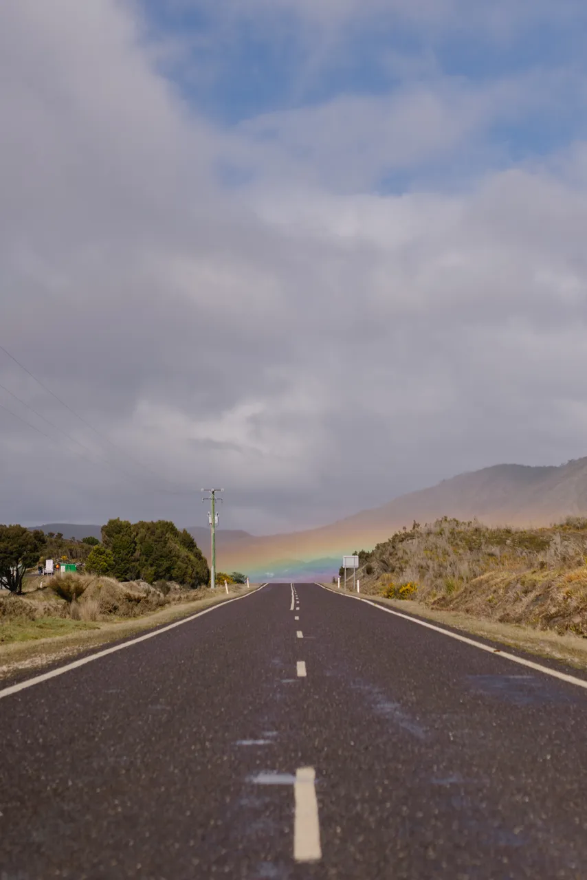 Rainbow Across Road