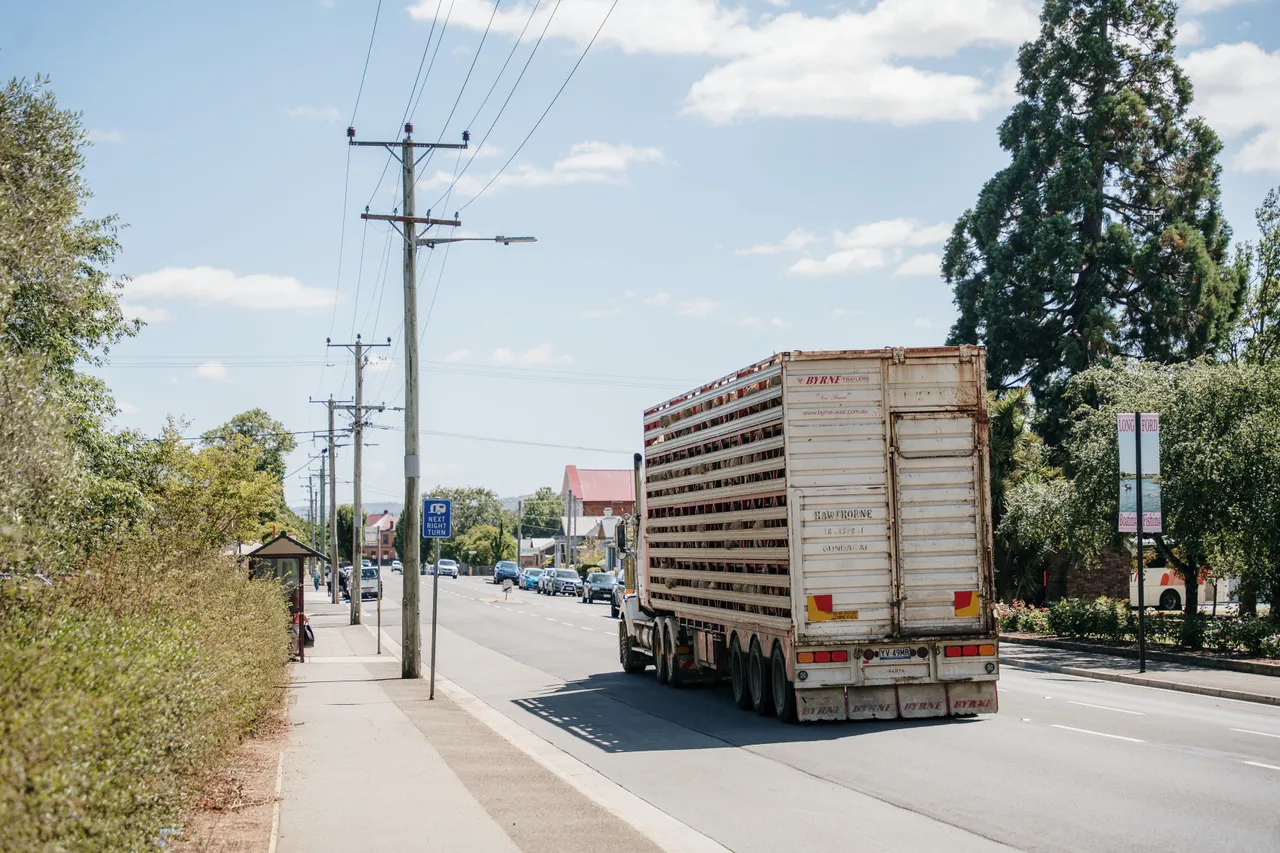 Truck Driving Through Longford