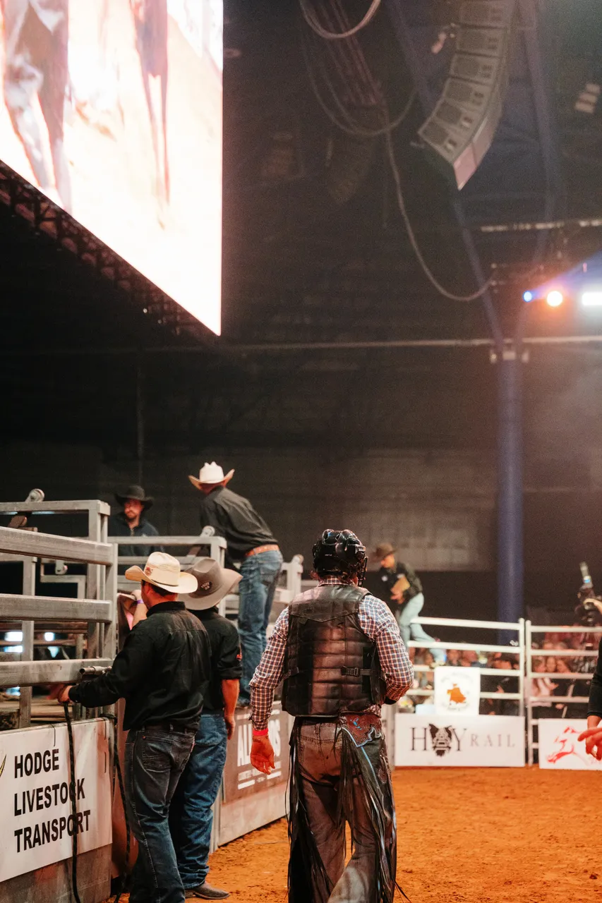 Bull Riders at the Island Stampede Rodeo