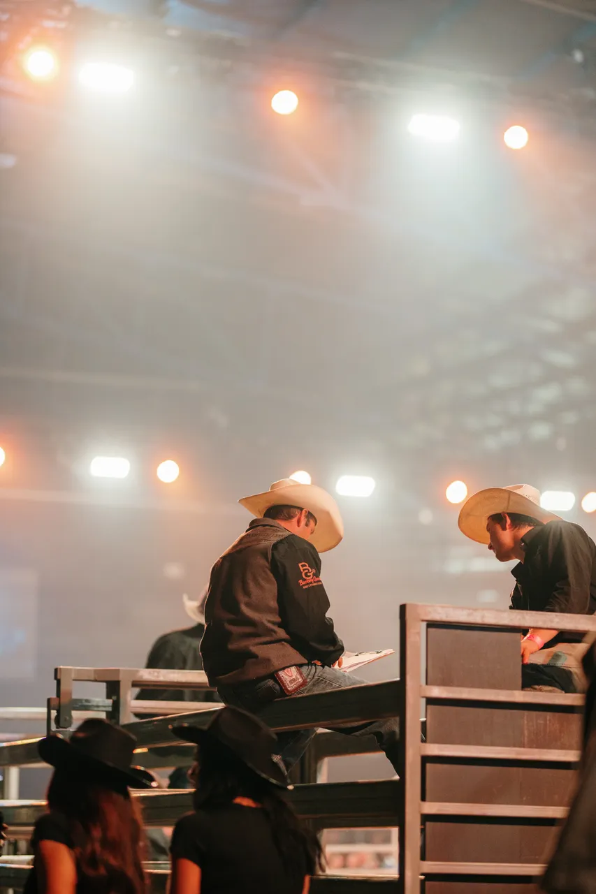 Bull Riders at the Island Stampede Rodeo