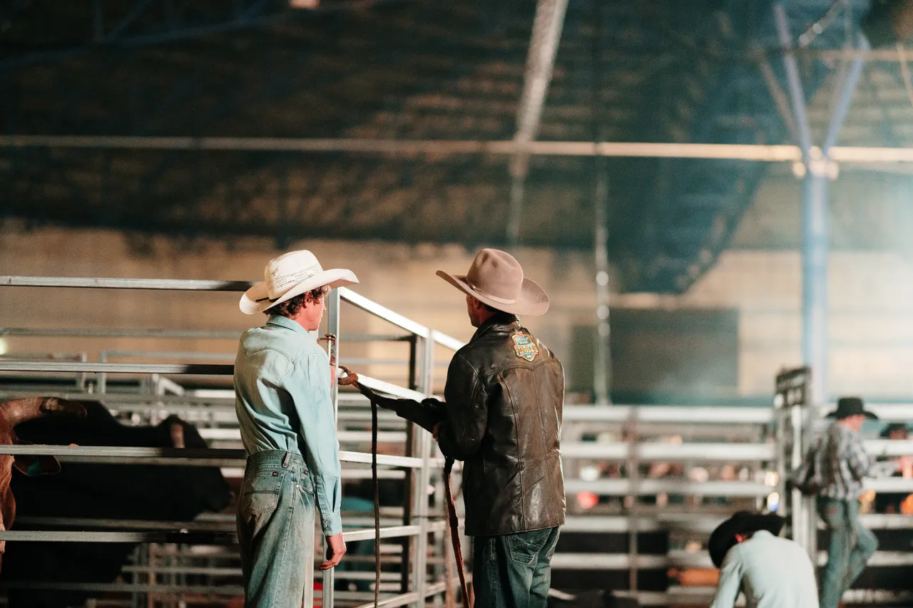 Bull Riders at the Island Stampede Rodeo