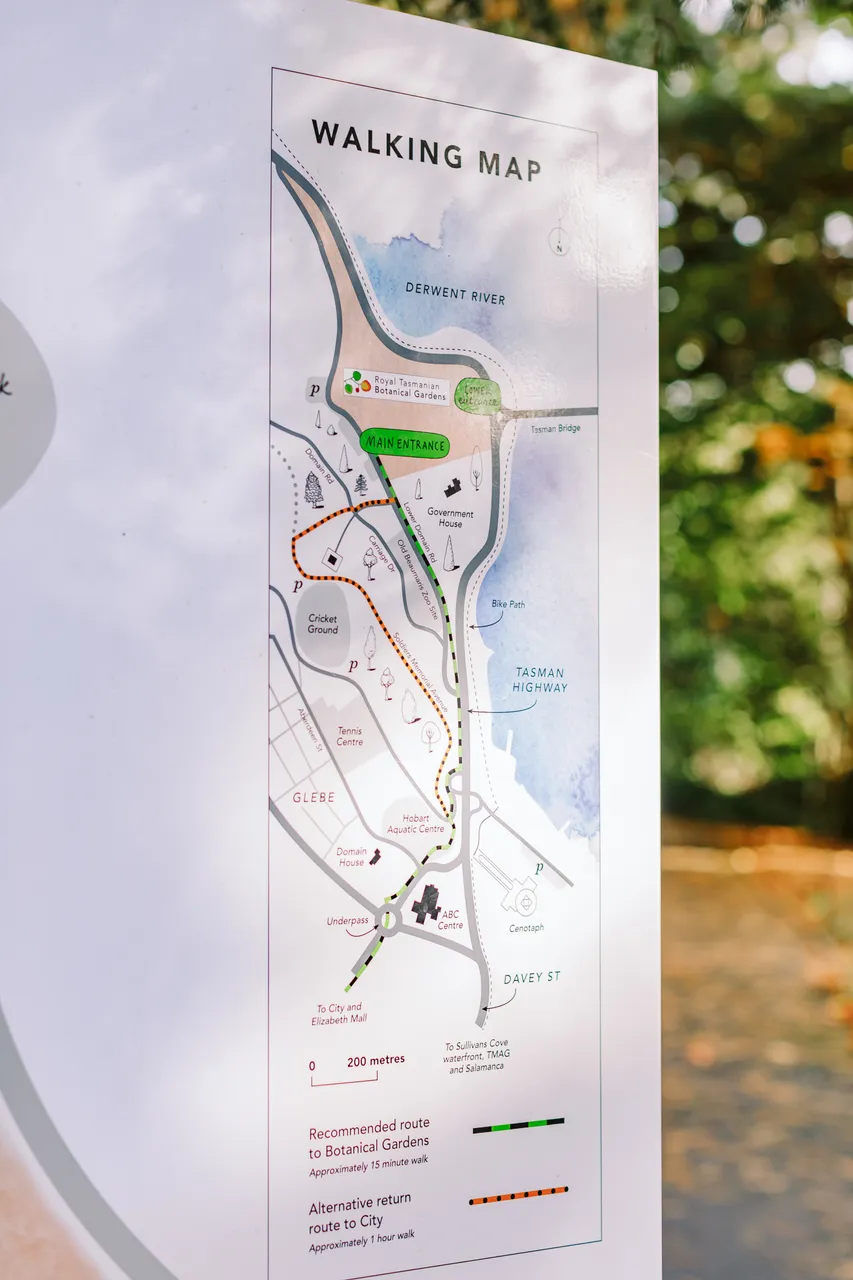Map at the Royal Tasmanian Botanical Gardens