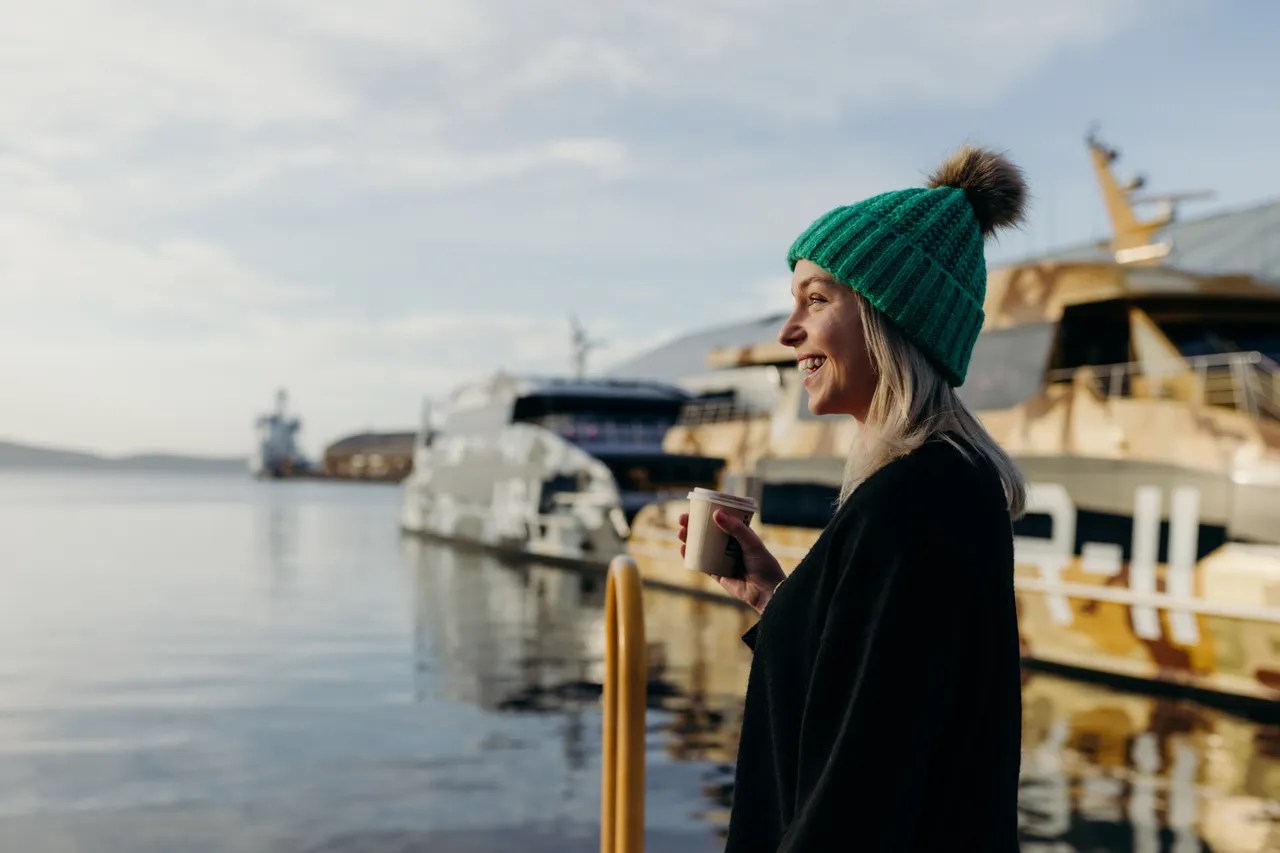 Coffee by the Hobart Waterfront
