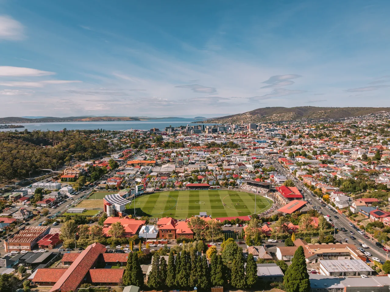 Aerial View of North Hobart Oval