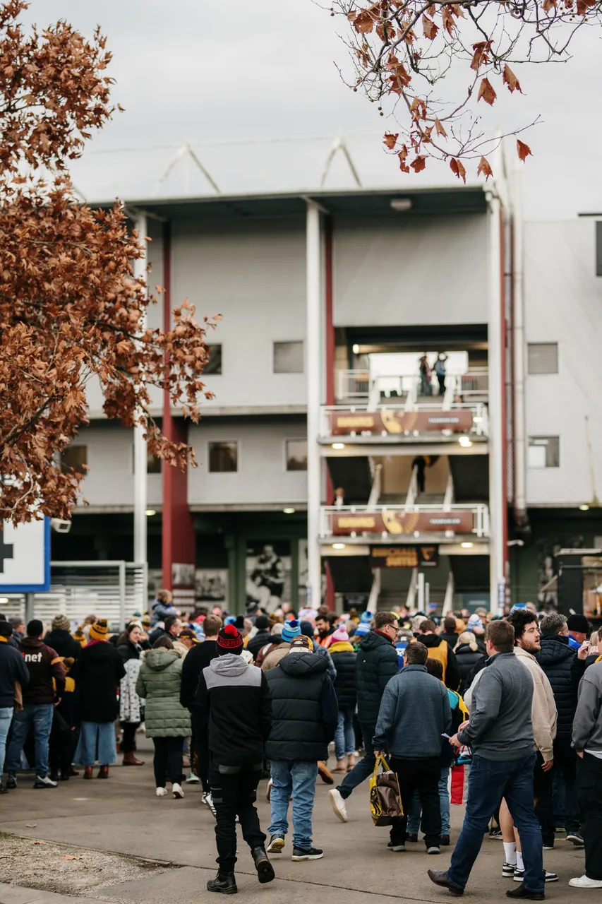 Crowd Outside UTAS Stadium