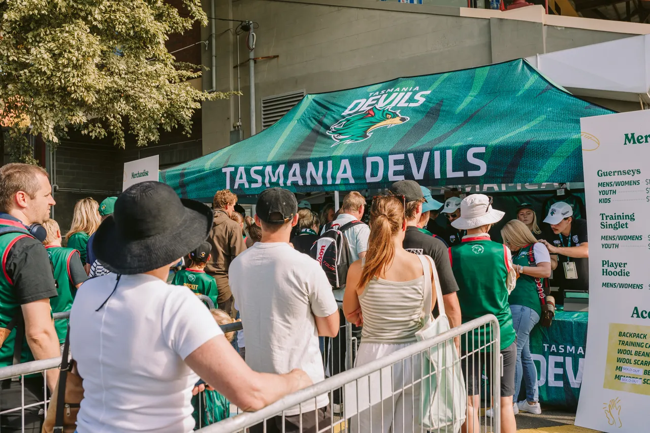 Tasmania Devils Merchandise Tent