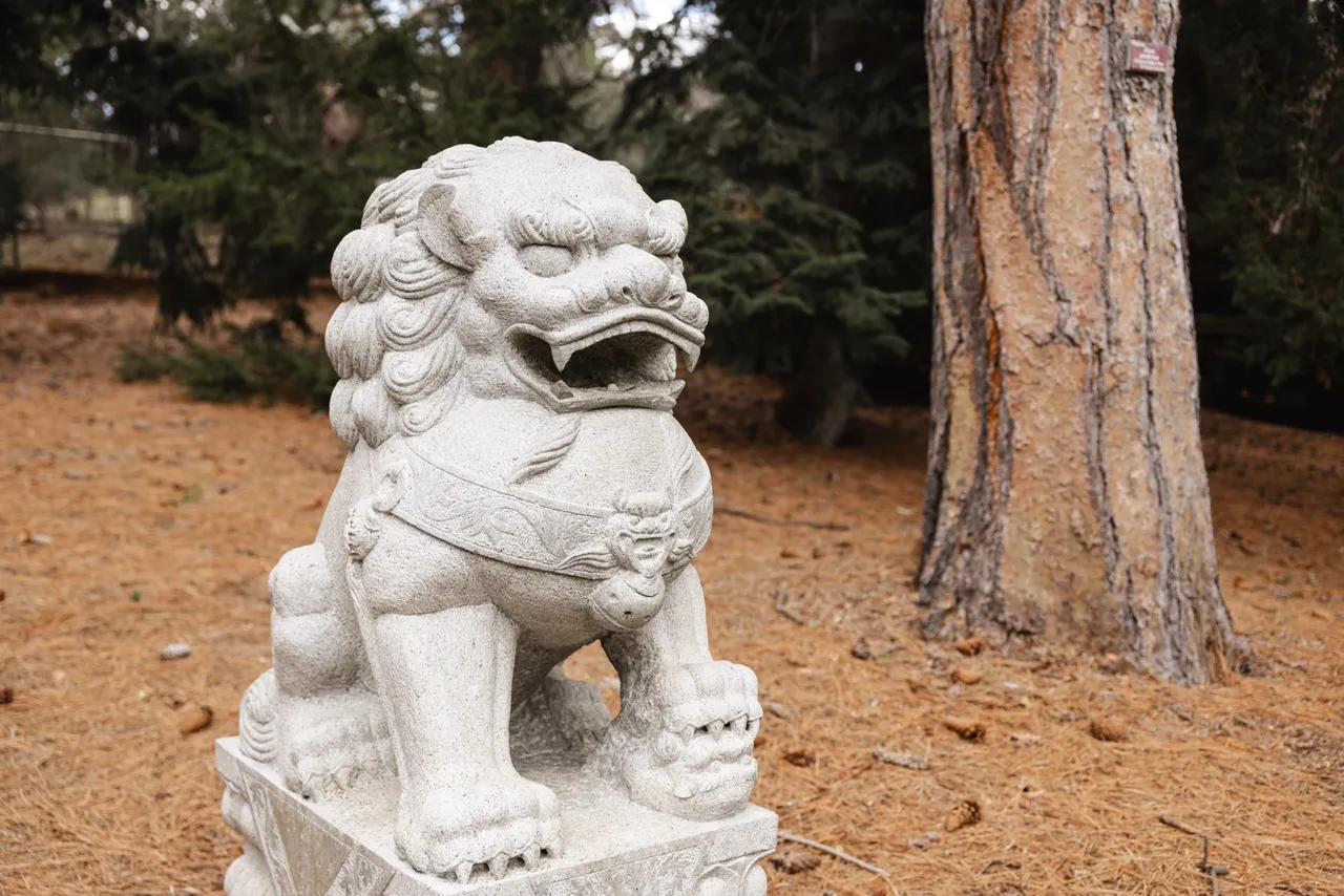 Lion Statue at the Royal Tasmanian Botanical Gardens