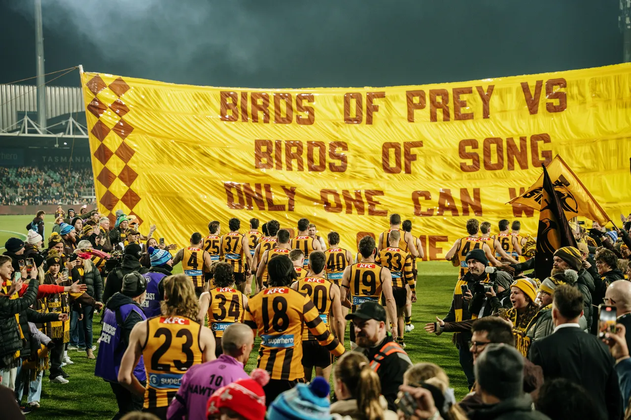 Hawks Banner at UTAS Stadium