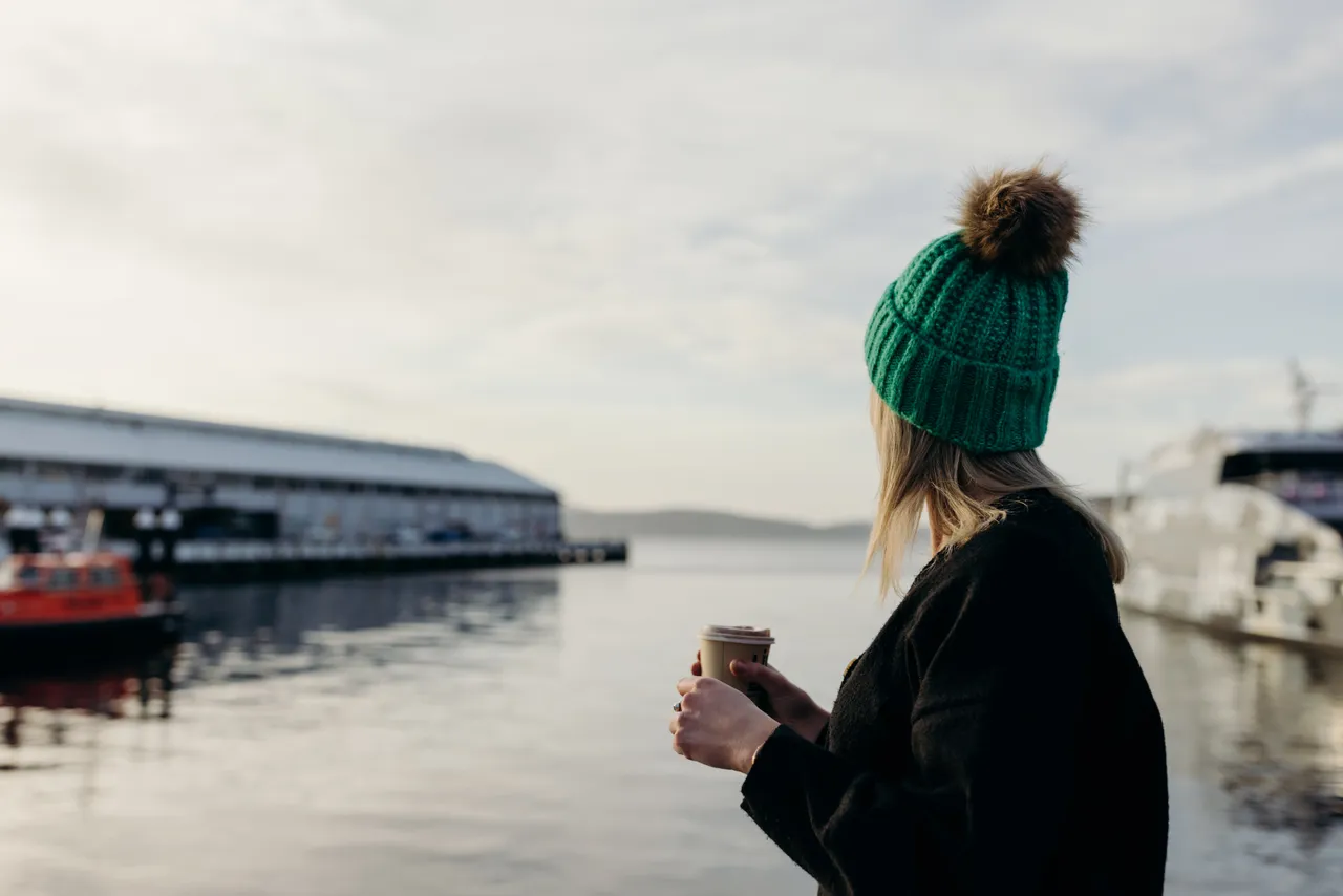 Coffee by the Hobart Waterfront
