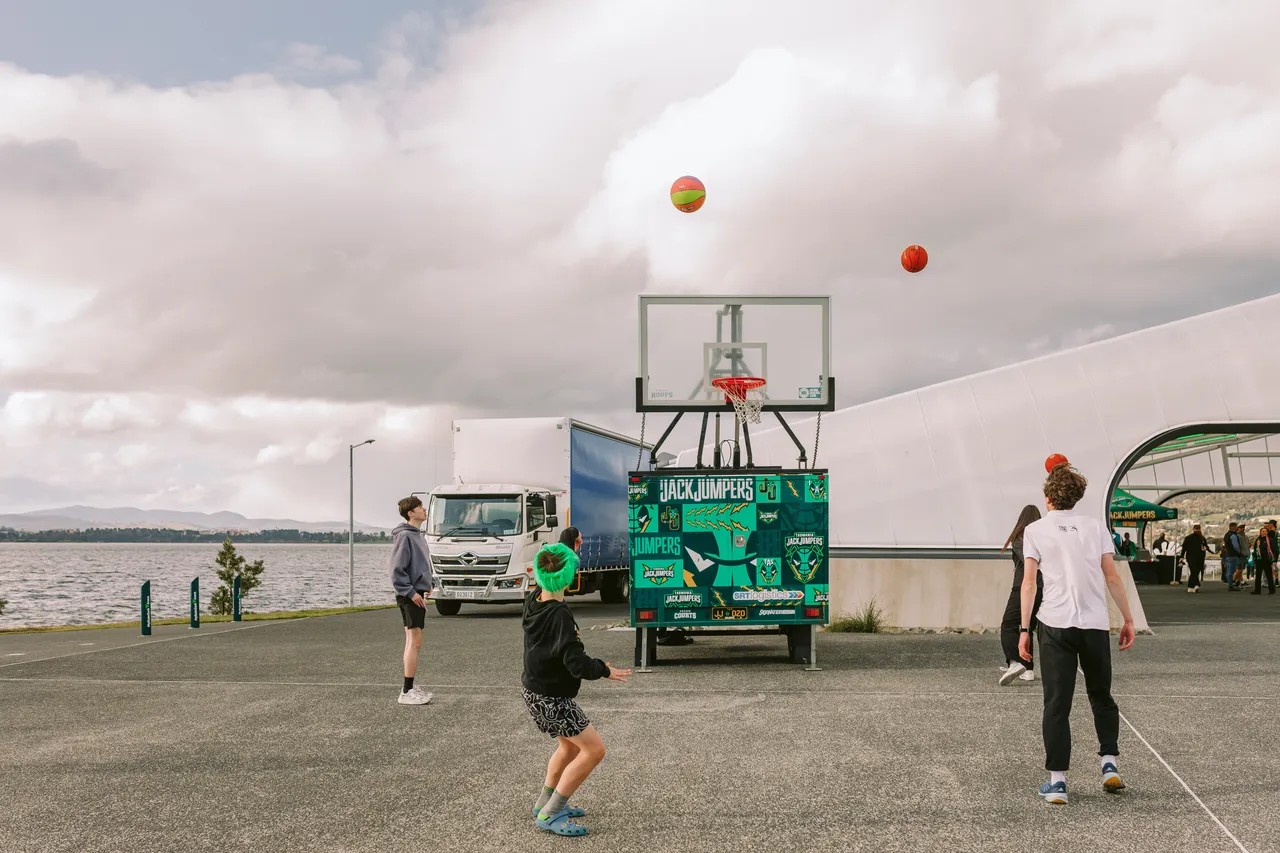 Shooting Hoops Outside MyState Bank Arena