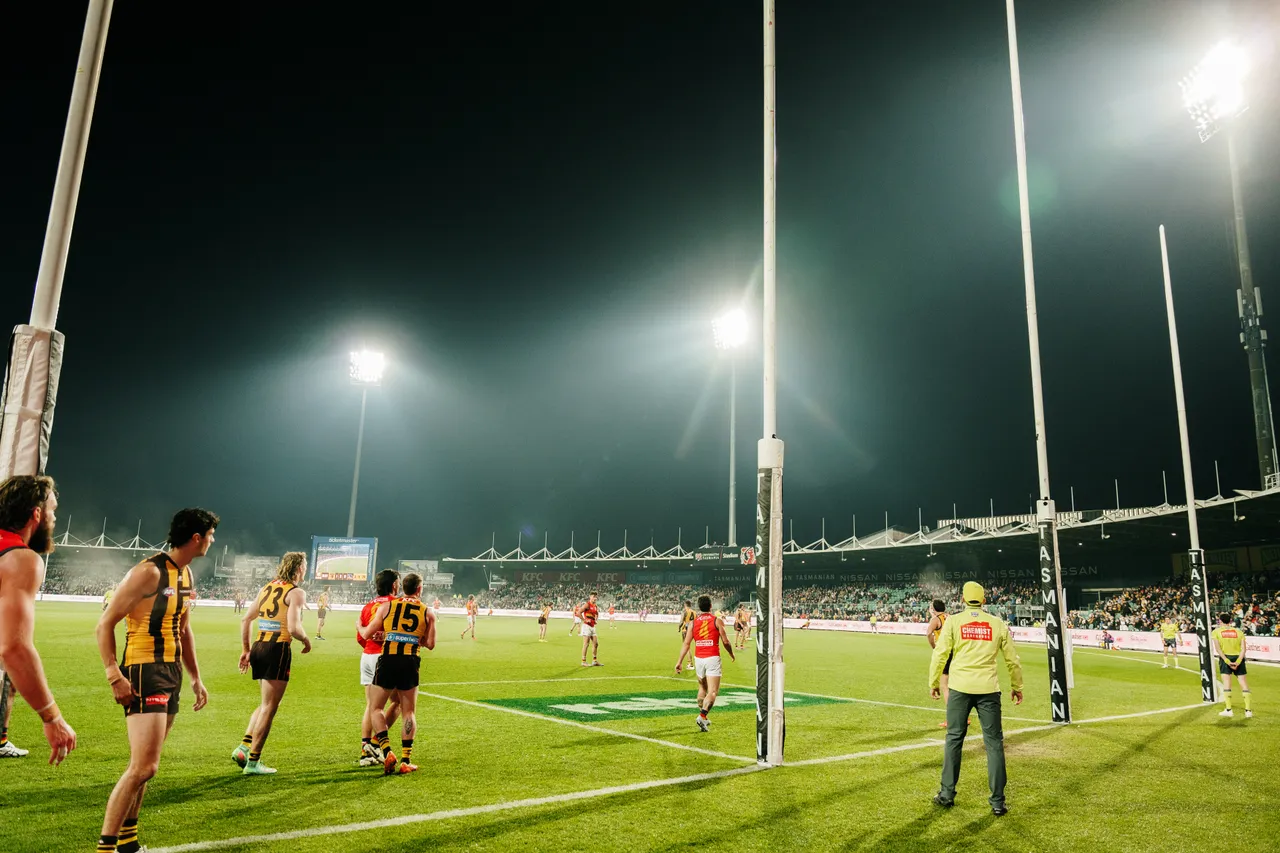 Behind the Goal at UTAS Stadium