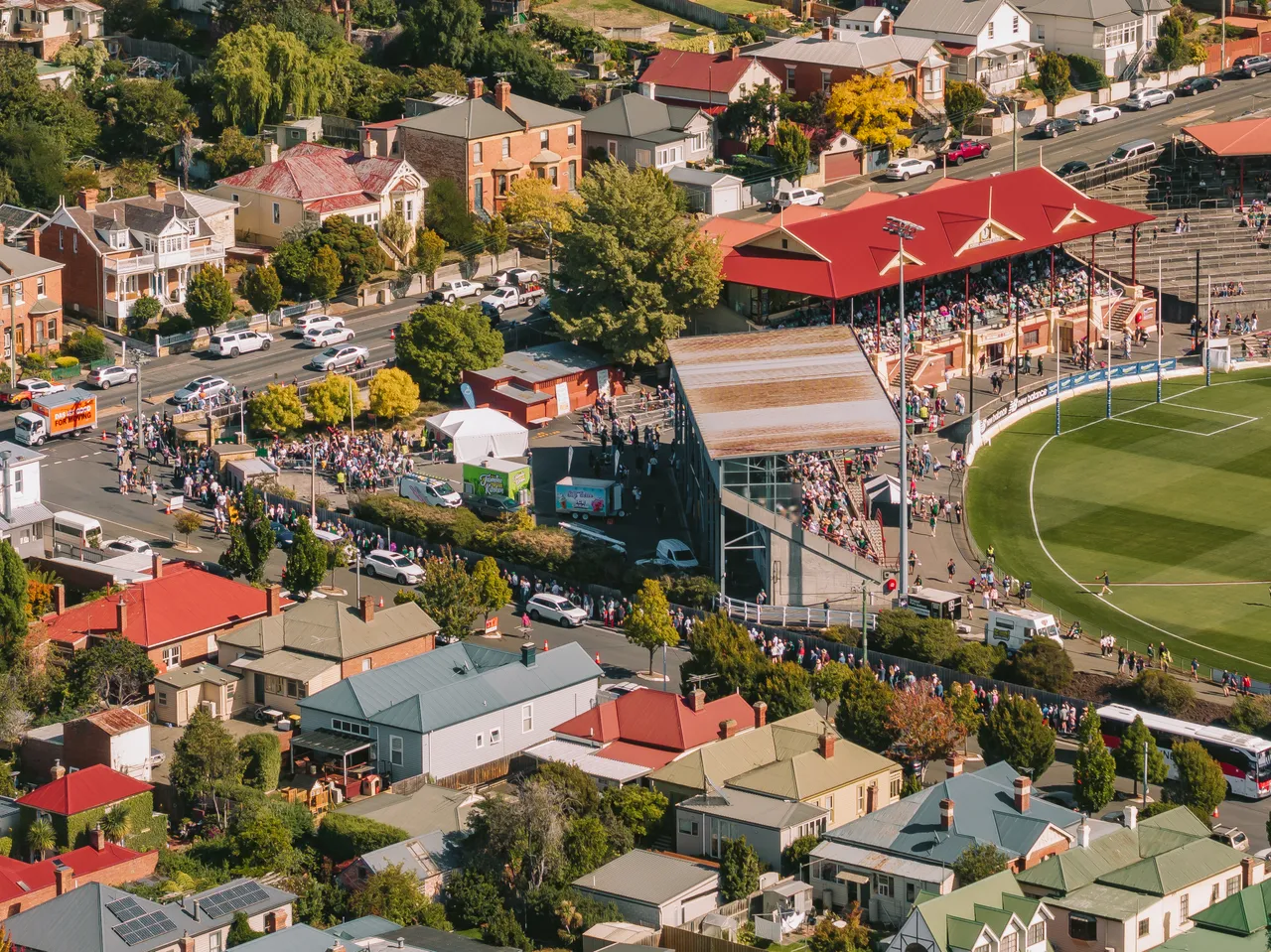 Aerial View of North Hobart Oval