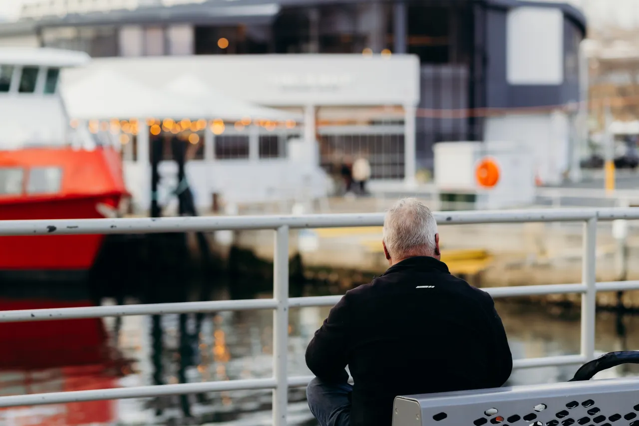 Sitting by the Hobart Waterfront