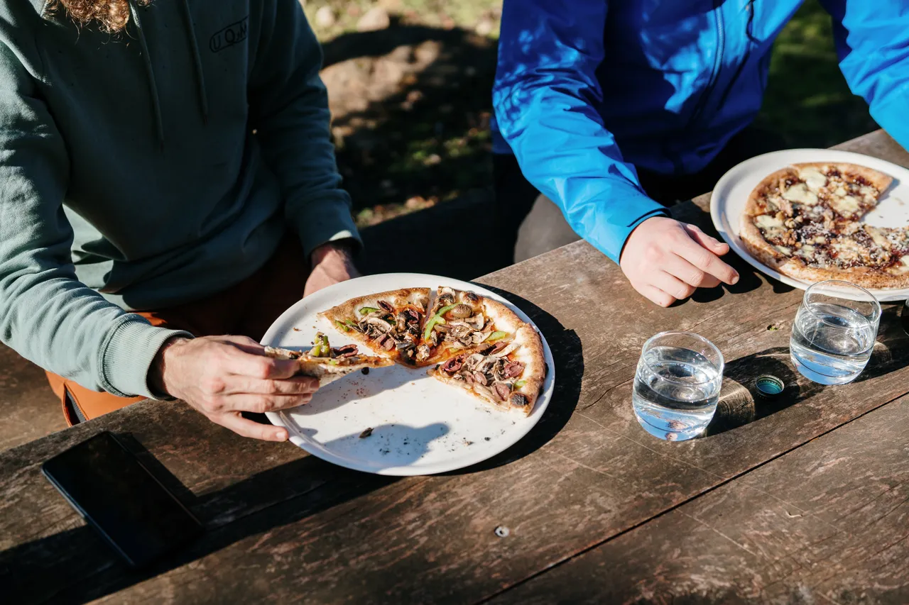 Pizzas on Outdoor Table