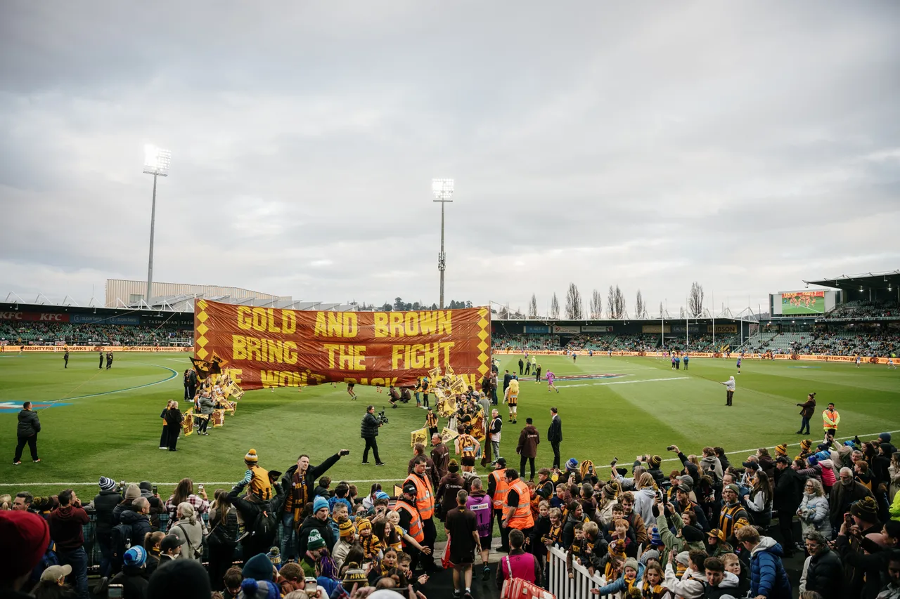 Hawks Banner at UTAS Stadium