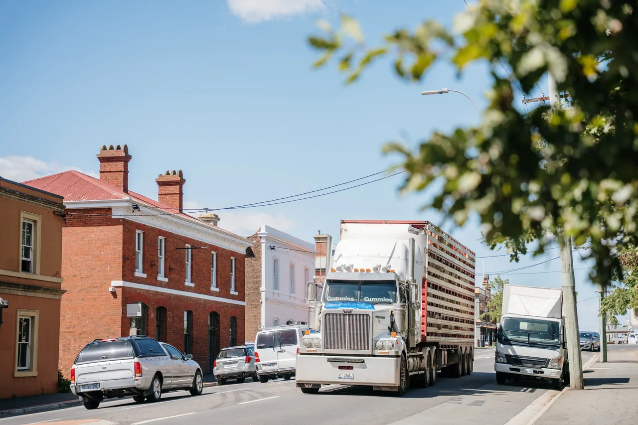 Truck Driving Through Longford