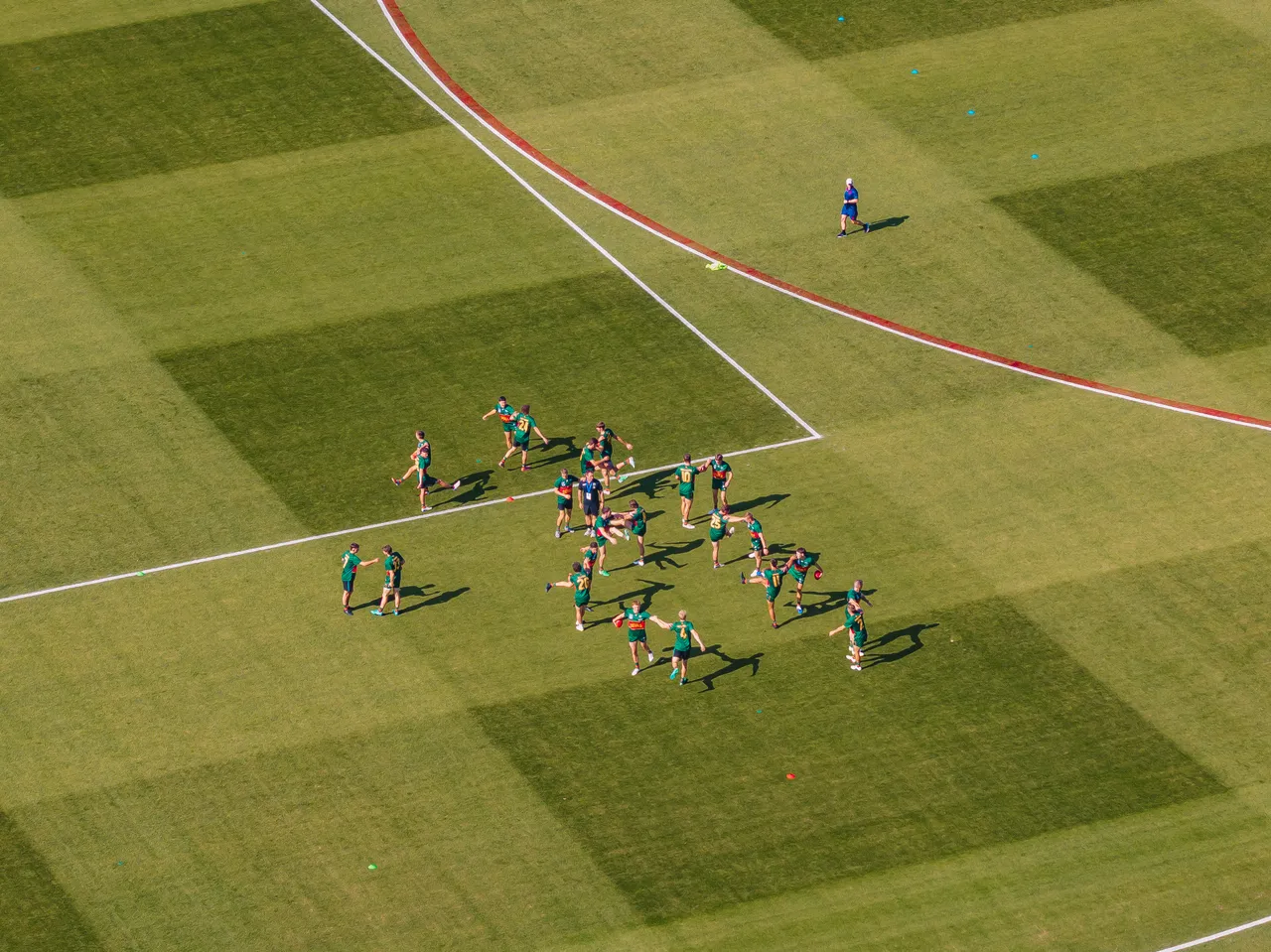 Aerial View of Tasmania Devils Players 
