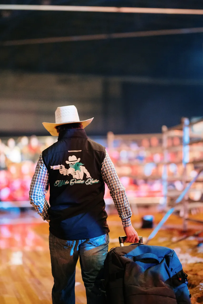 Bull Rider at the Island Stampede Rodeo
