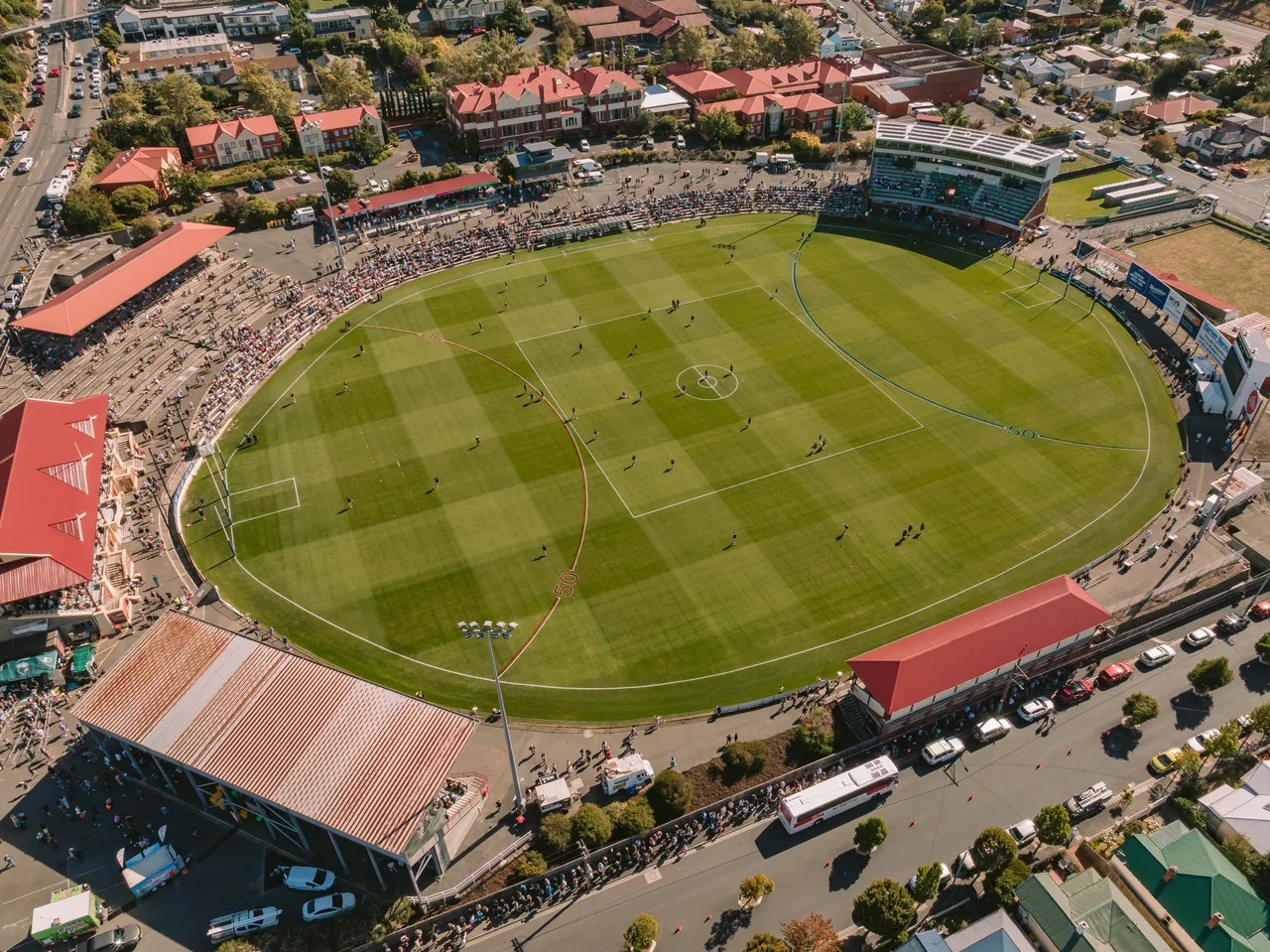 Aerial View of North Hobart Oval