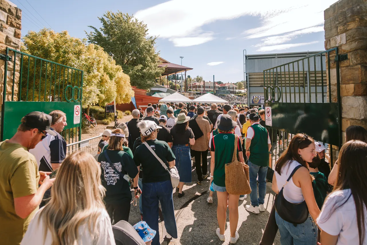 Queue Outside North Hobart Oval