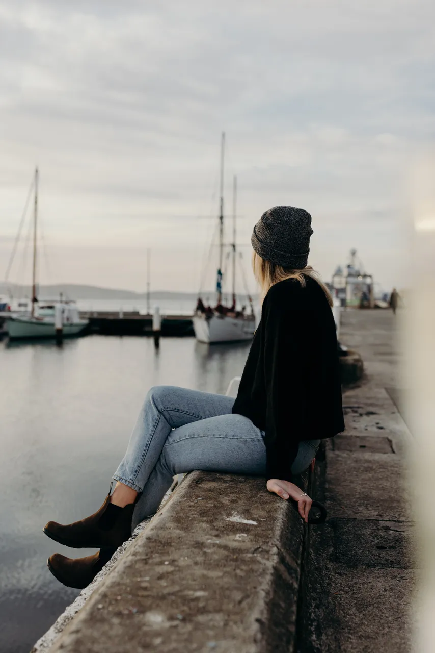 Sitting by the Hobart Waterfront