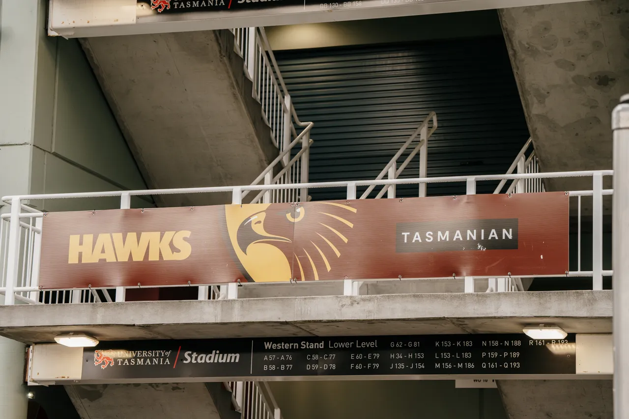 Hawks Signage at UTAS Stadium