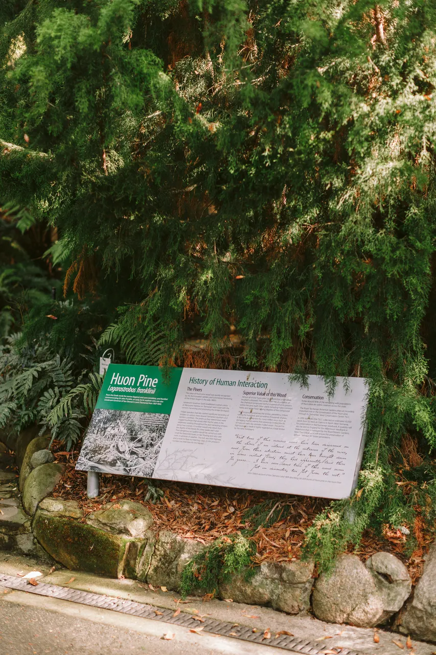 Signage at the Royal Tasmanian Botanical Gardens
