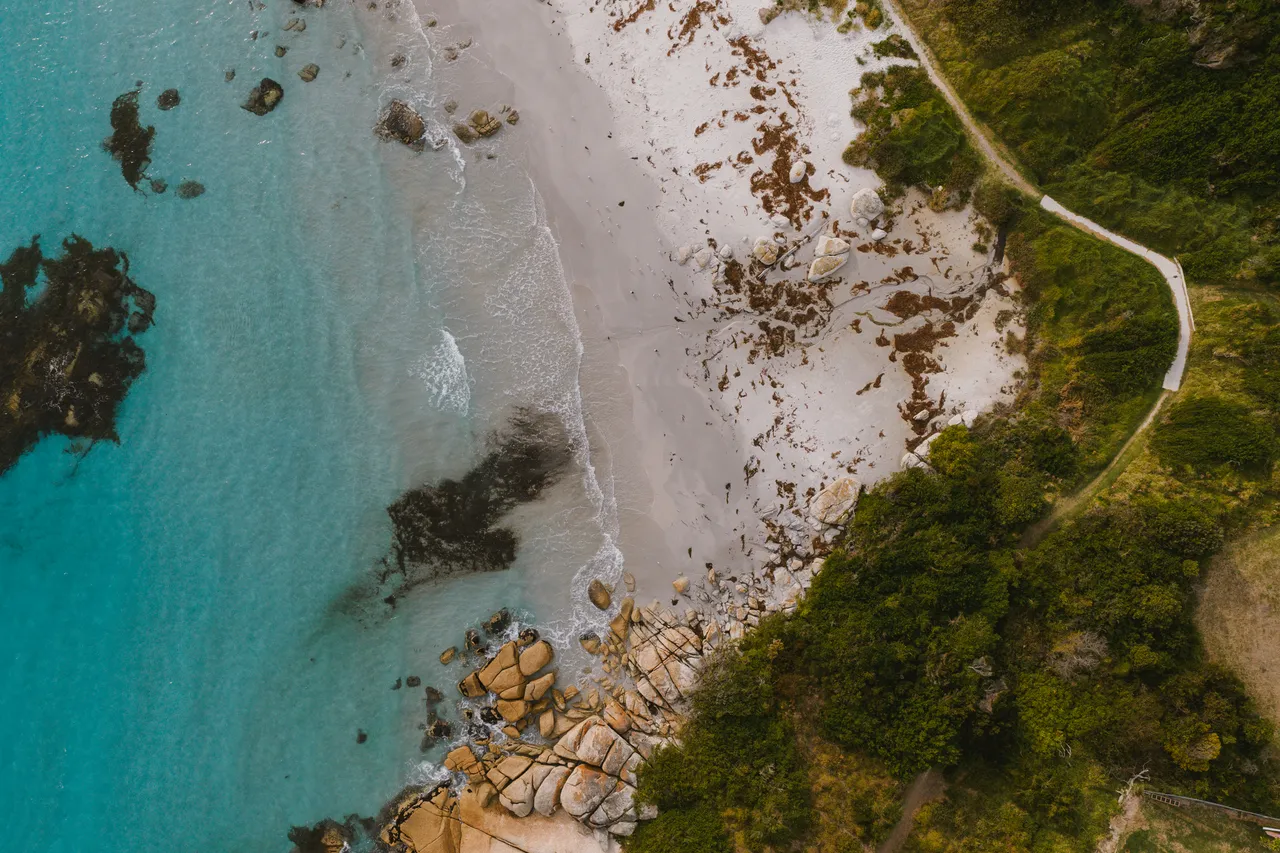 Waubs Beach Bicheno Aerial