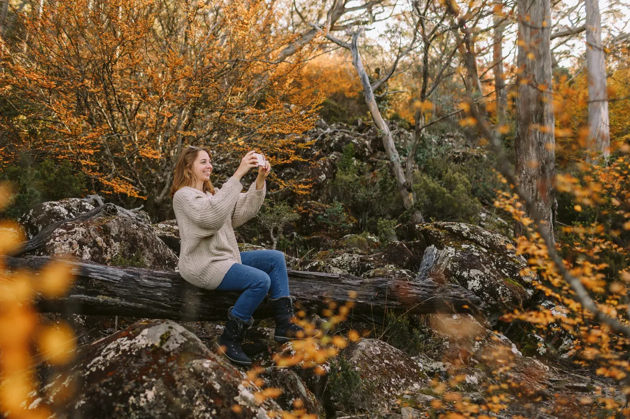 Woman Sitting Among Fagus