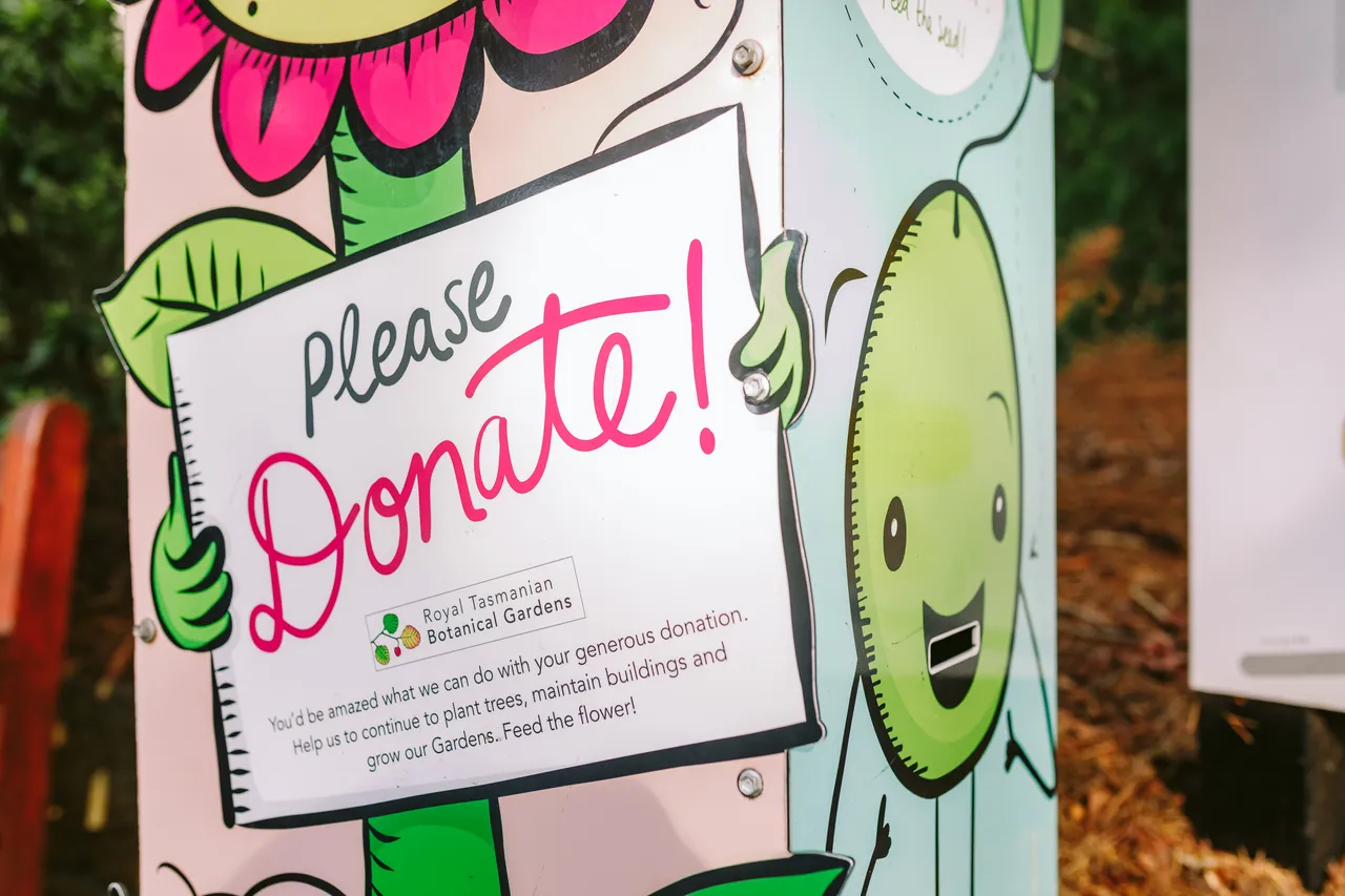 Donation Collection Point at the Royal Tasmanian Botanical Gardens