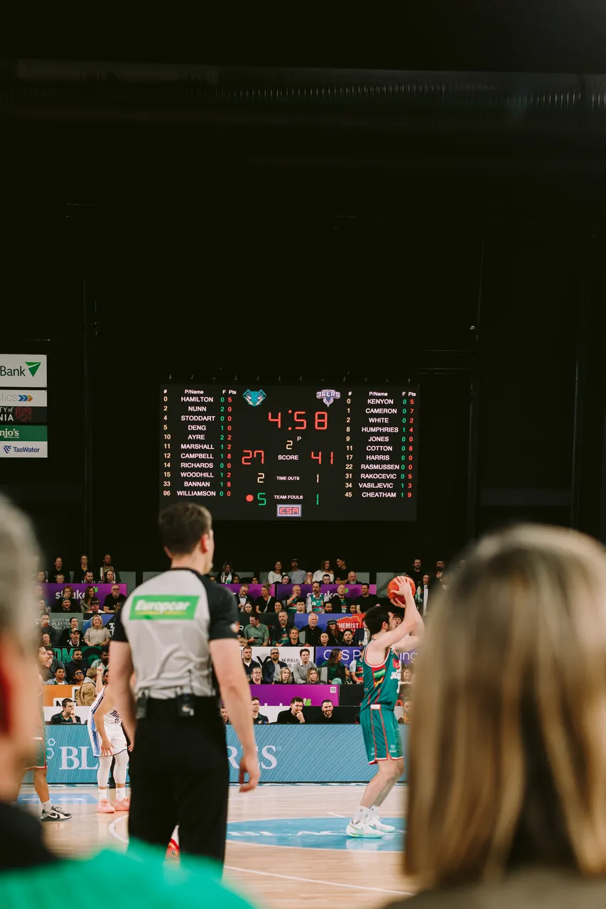 Scoreboard at MyState Bank Arena