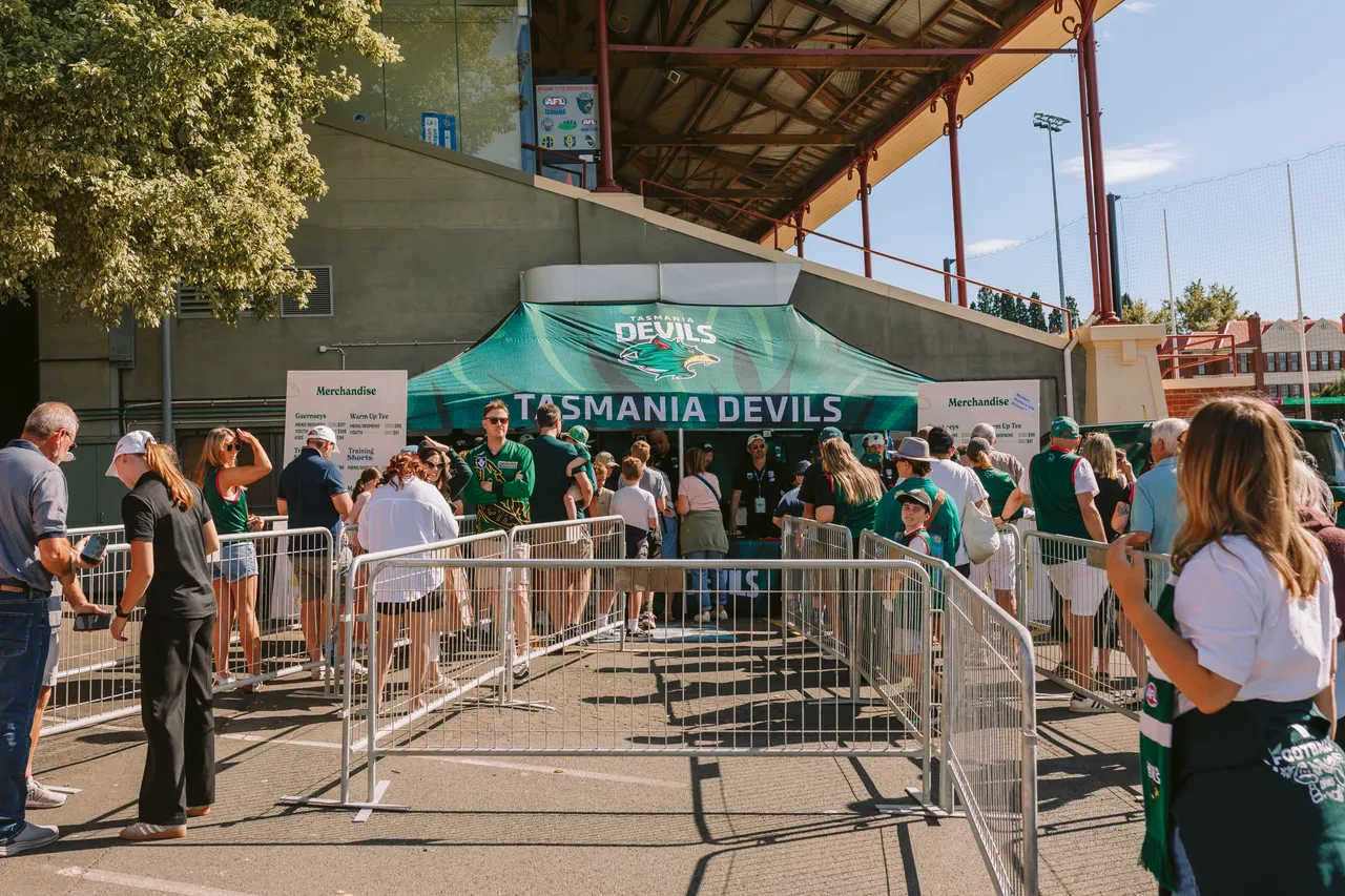 Tasmania Devils Merchandise Tent