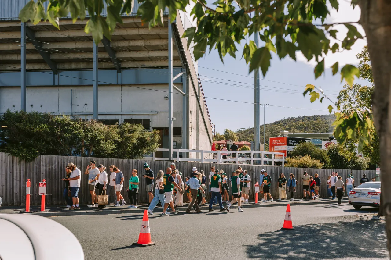Queue Outside North Hobart Oval