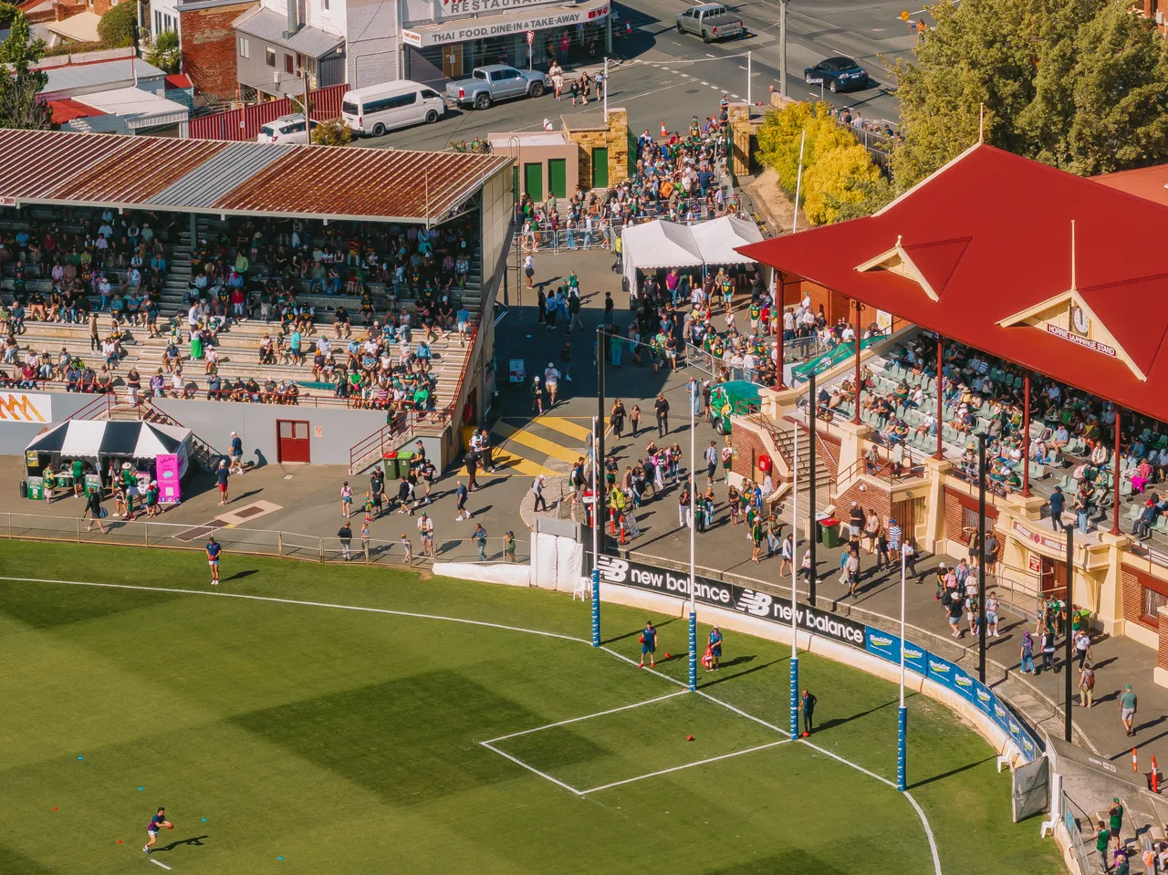 Aerial View of North Hobart Oval