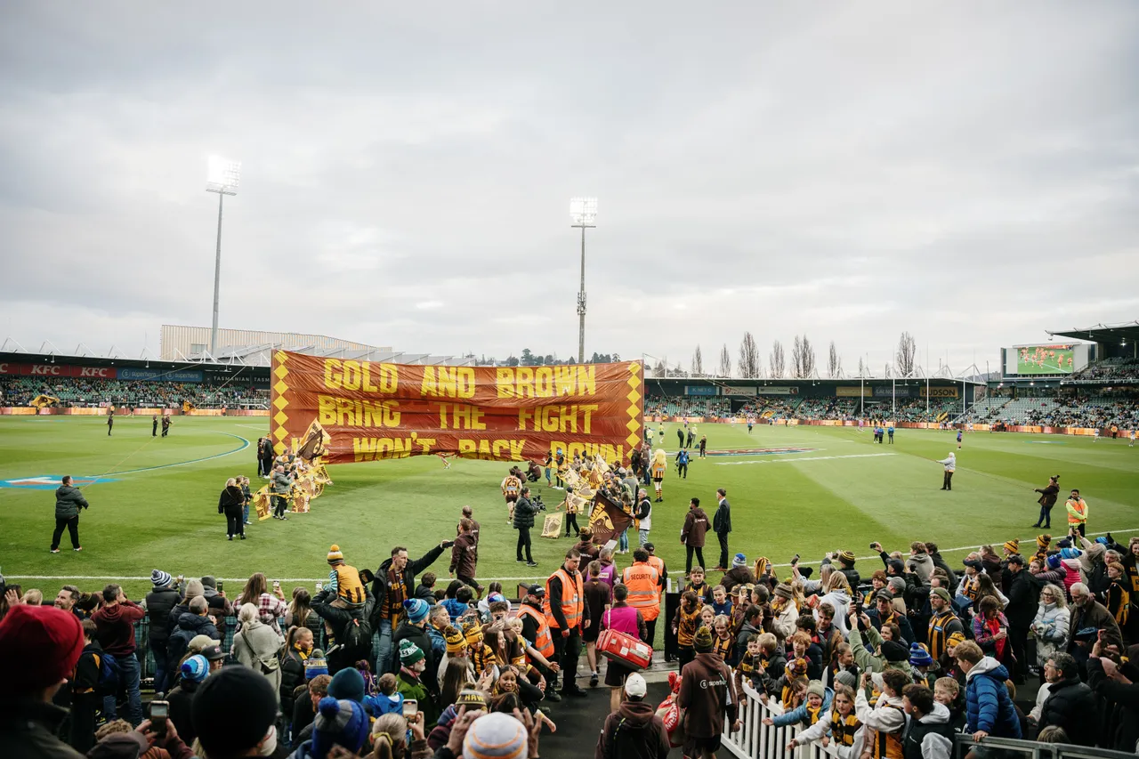 Hawks Banner at UTAS Stadium