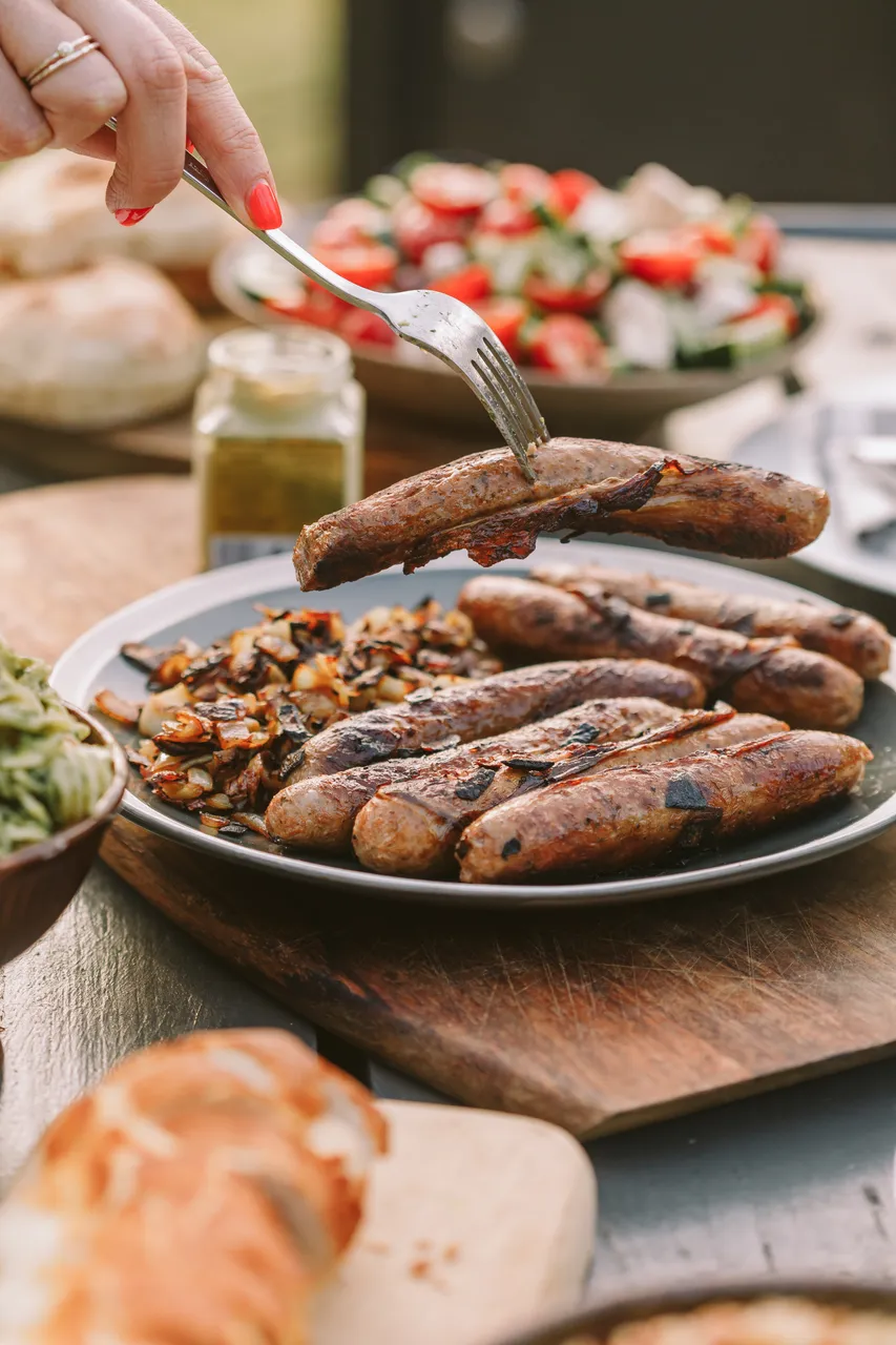 Wallaby Sausages on Picnic Table