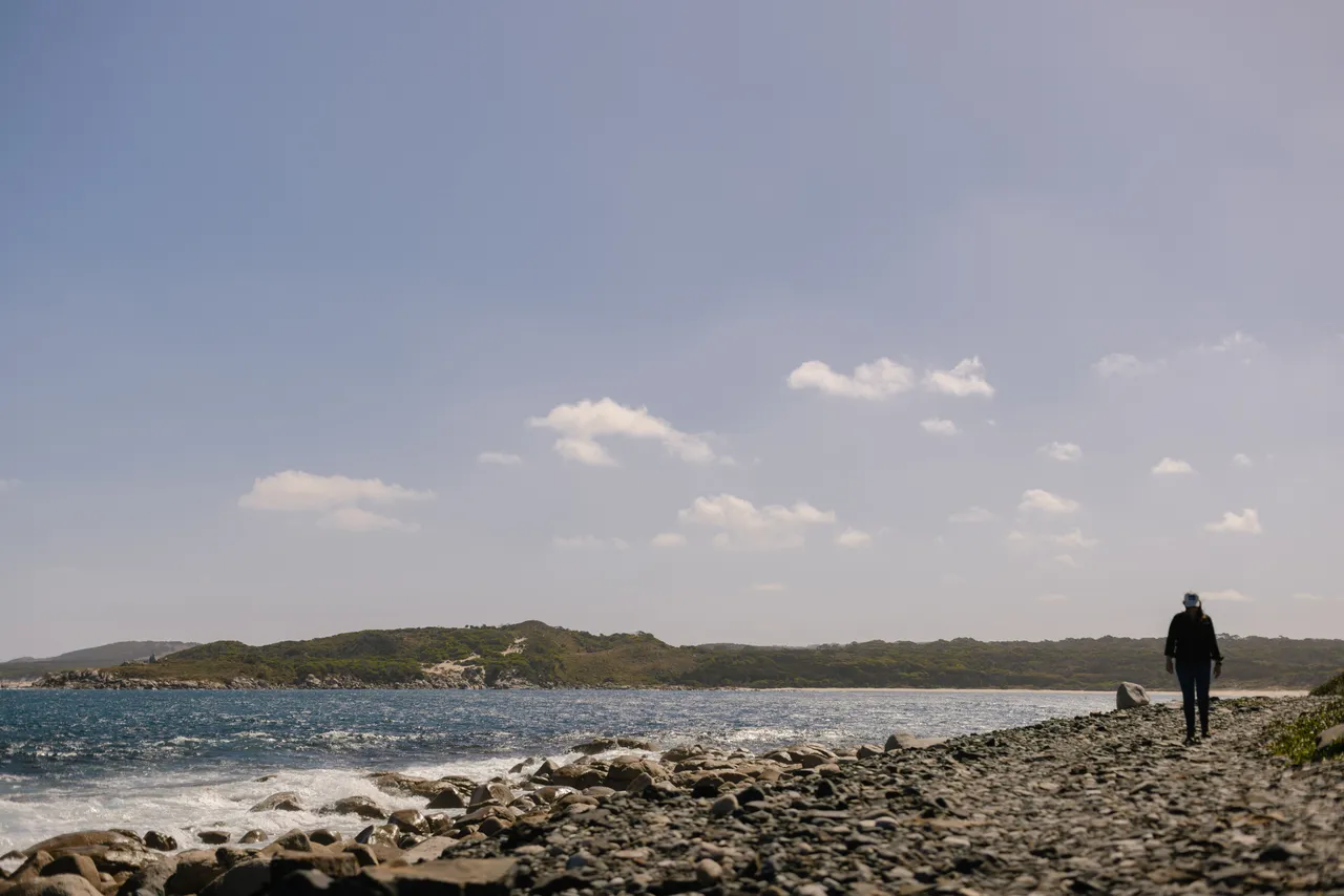 Person at Grassy Penguin Colony
