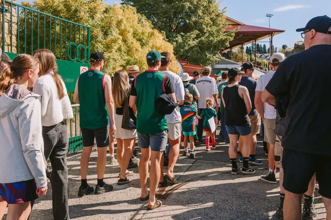 Queue Outside North Hobart Oval