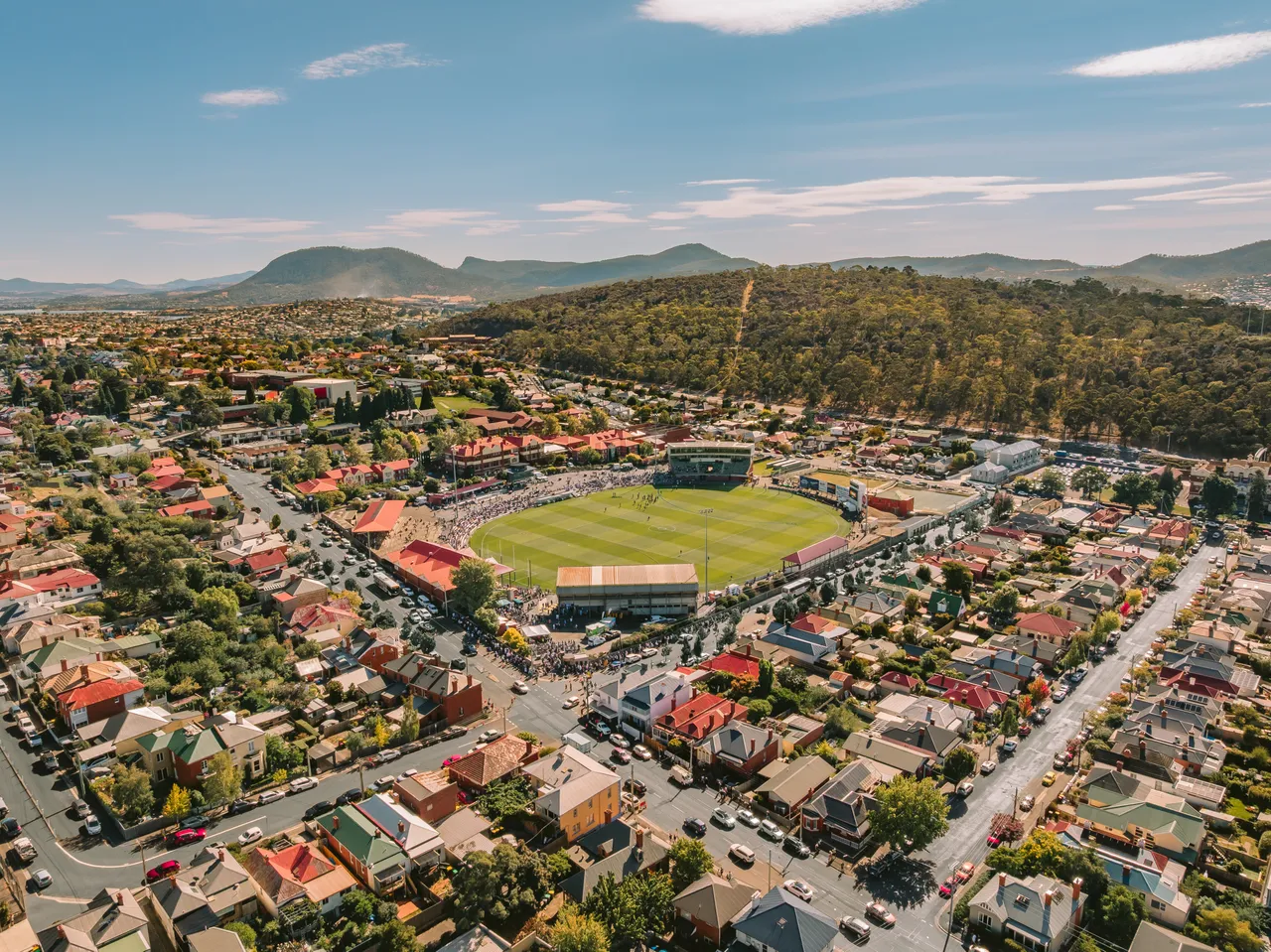 Aerial View of North Hobart Oval