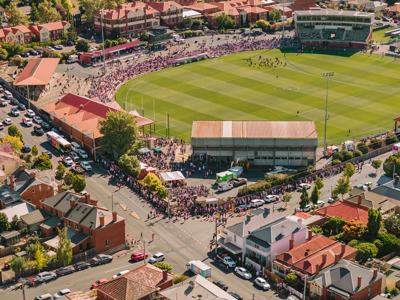 Aerial View of North Hobart Oval