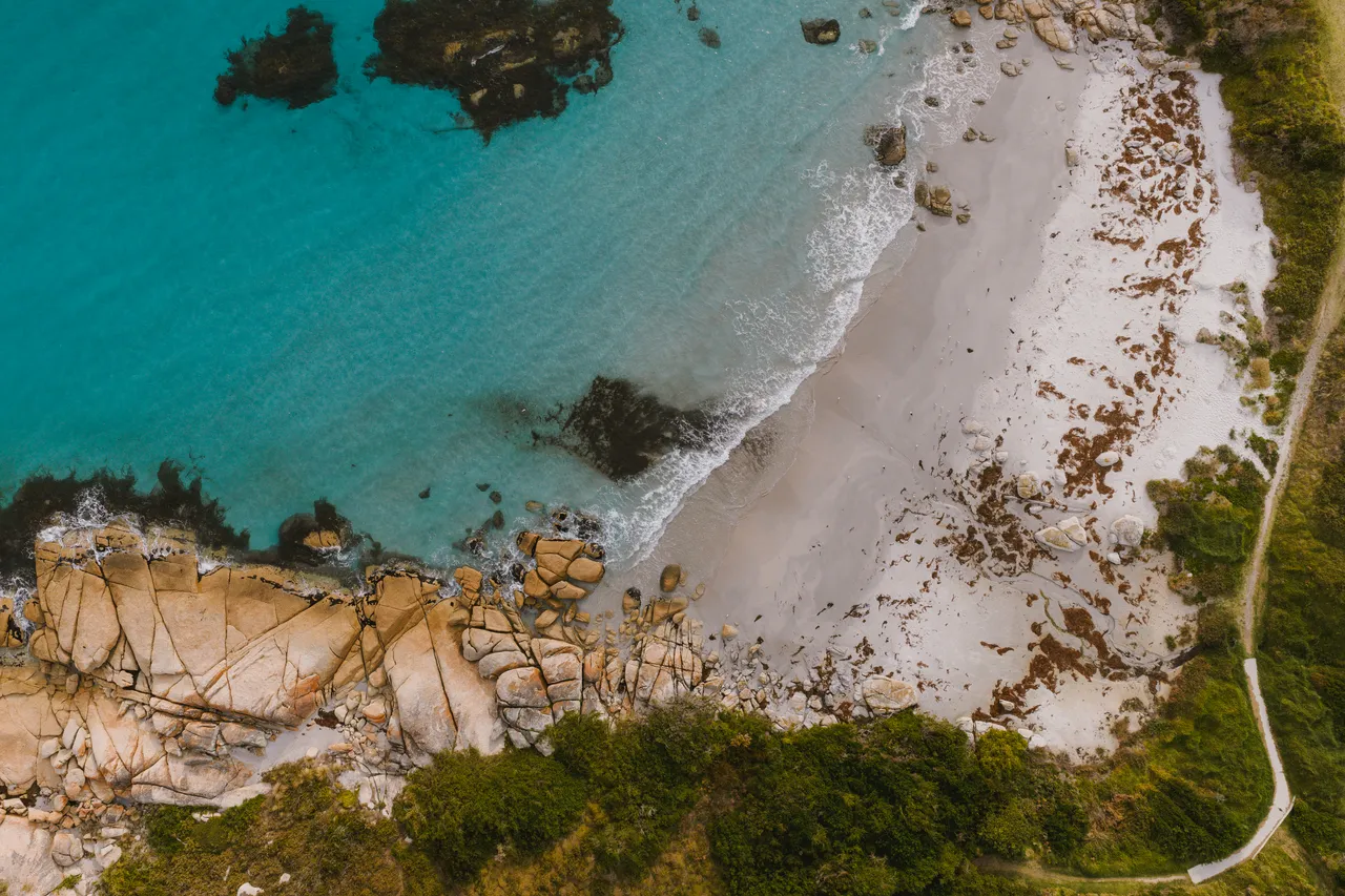 Waubs Beach Bicheno Aerial