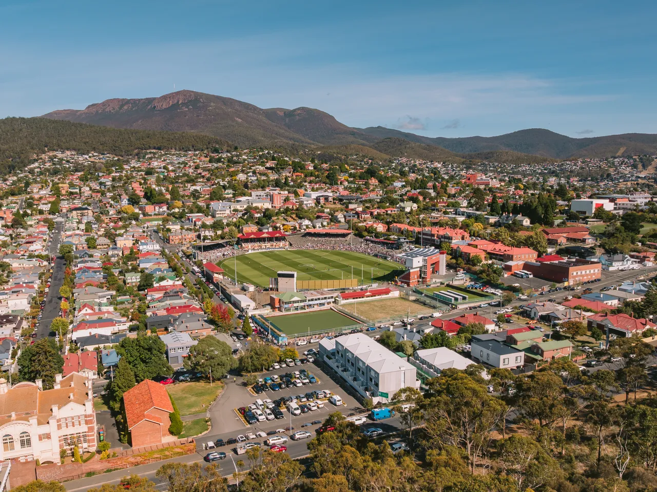 Aerial View of North Hobart Oval
