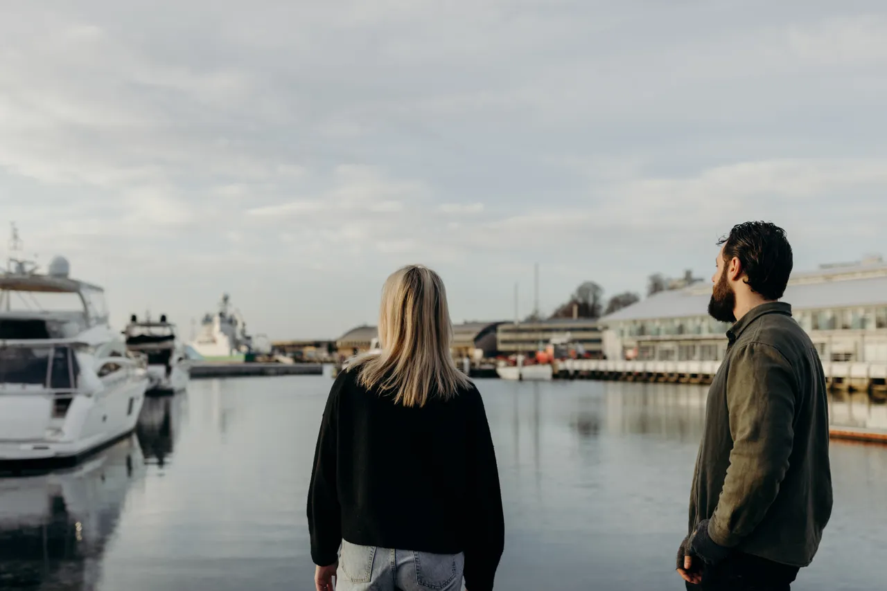 Couple by the Hobart Waterfront