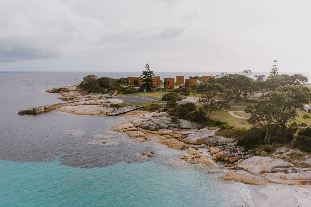 Waubs Beach Cove Bicheno Aerial