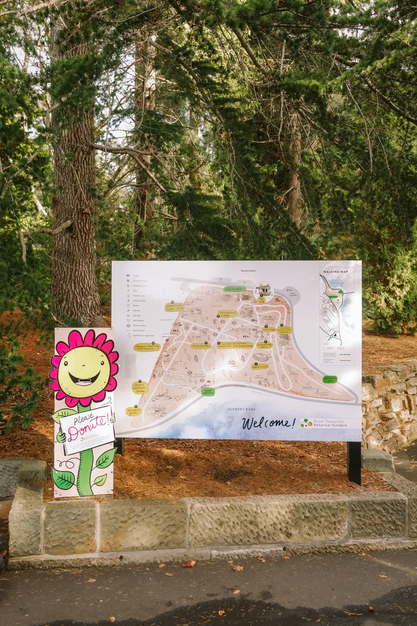 Map at the Royal Tasmanian Botanical Gardens