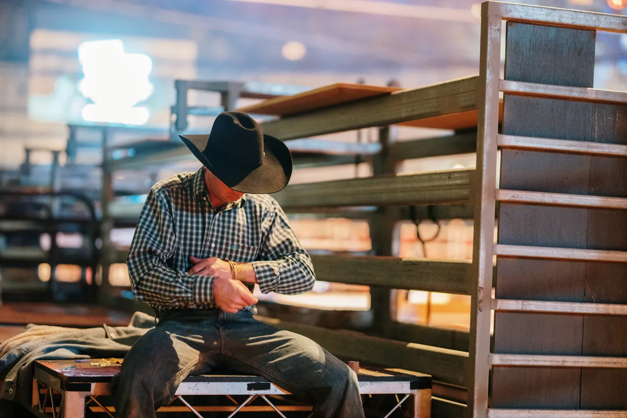 Bull Rider at the Island Stampede Rodeo