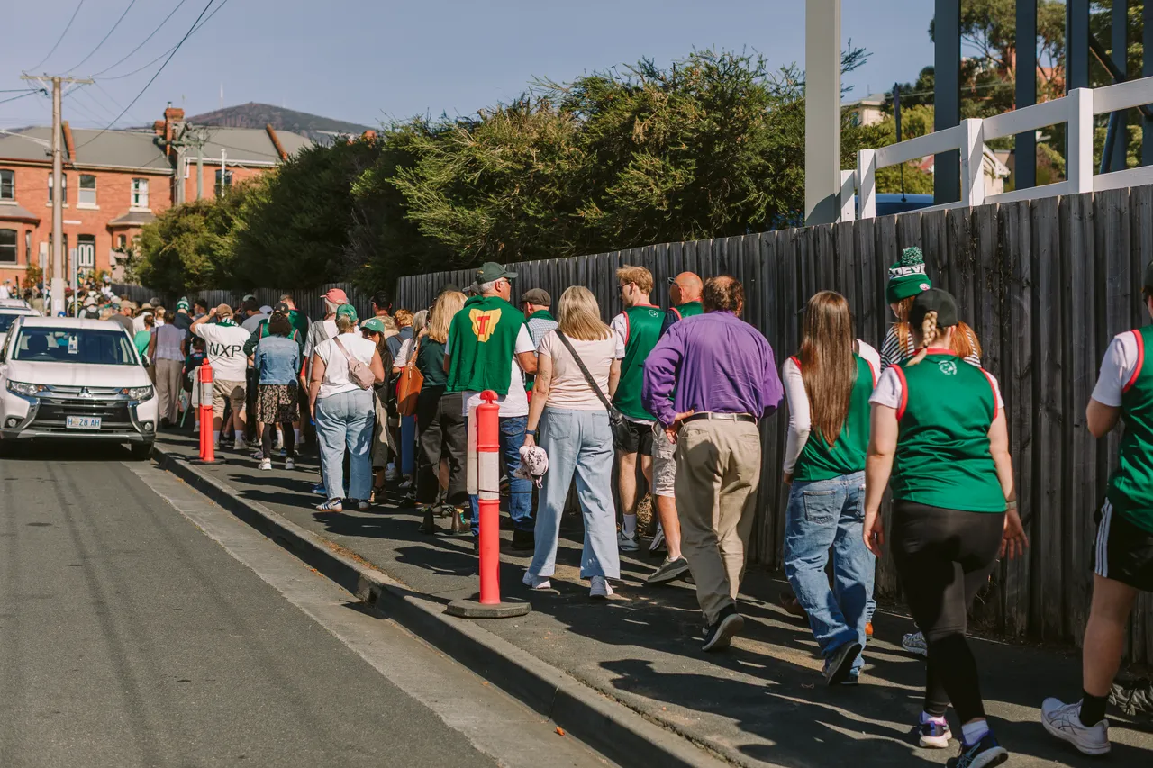 Queue Outside North Hobart Oval